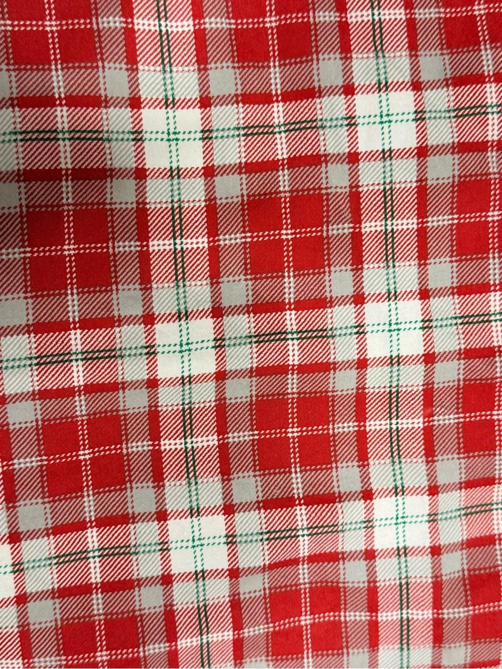 Charter Club Red/White/Green Plaid Holiday 100% Cotton Queen Sheet Set